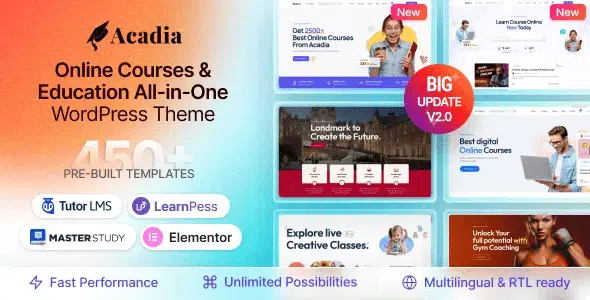 Acadia Education WordPress Theme