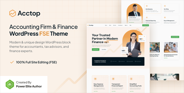 Acctop – Accounting Firm & Finance WordPress FSE Theme