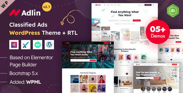Adlin – Classified Ads Listing WordPress Theme
