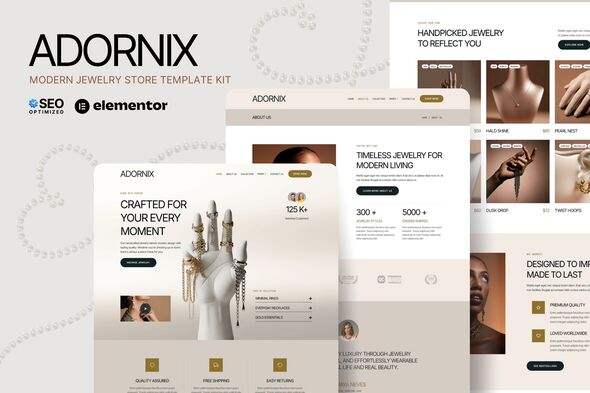 Adornix Modern Jewelry Store Elementor Template Kit
