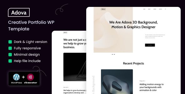 Adova Creative Portfolio WordPress Theme