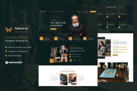 Adwocat Law Firm & Attorney Elementor Template Kit