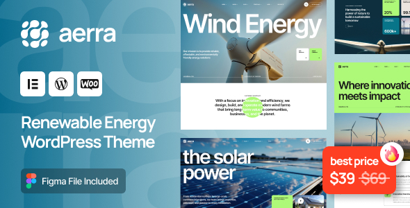 Aerra Renewable & Green Energy WordPress Theme