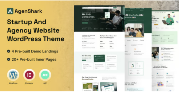 Agenshark Startup Agency WordPress Theme