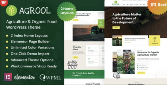 Agrool Agriculture & Organic Food WordPress Theme