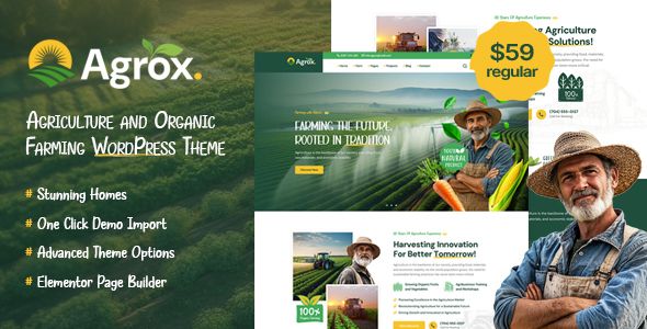 Agrox - Agriculture Organic Farming WordPress Theme 1 Agrox Agriculture Organic Farming WordPress Theme