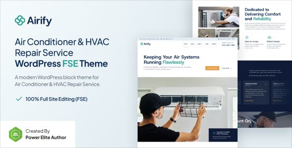 Airify – HVAC Repair Service Gutenverse FSE WordPress Theme 1 Airify HVAC Repair Service WordPress Theme