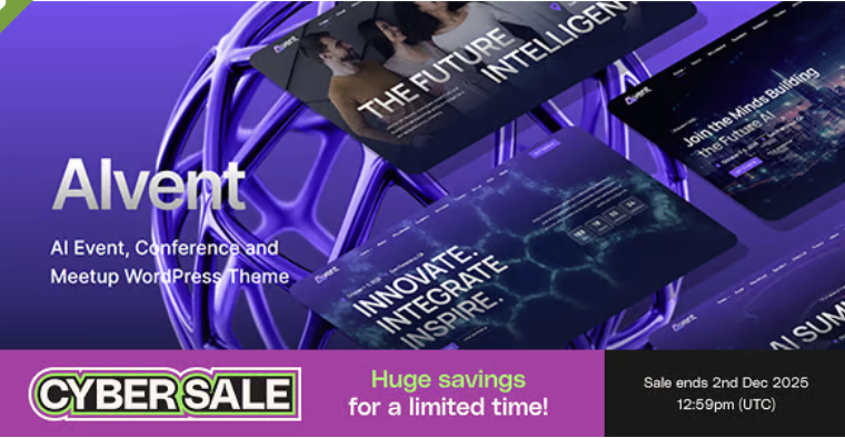 Aivent - AI Event, Conference and Meetup WordPress Theme 1 Aivent AI Event Conference and Meetup WordPress Theme