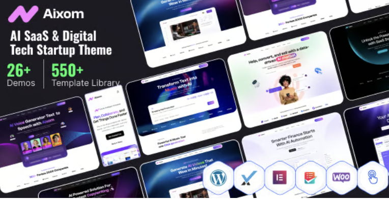 Aixom - AI SaaS & Digital Tech Startup WordPress Theme 1 Aixom AI SaaS & Digital Tech Startup WordPress Theme