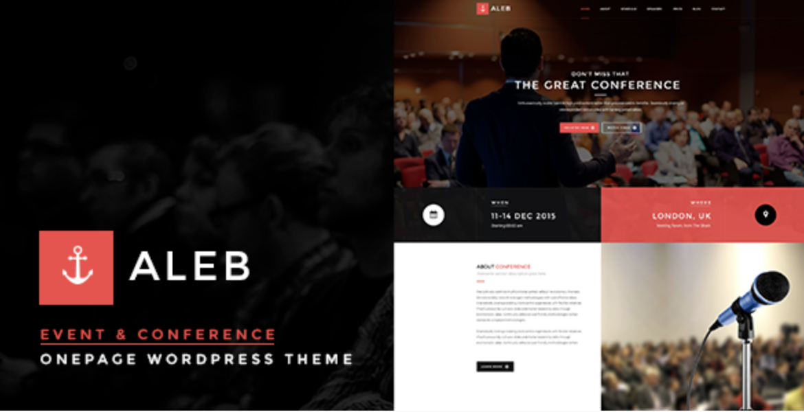 Aleb - Event Landing Page WordPress Theme for Conference Marketing 1 Aleb - Event Landing Page WordPress Theme