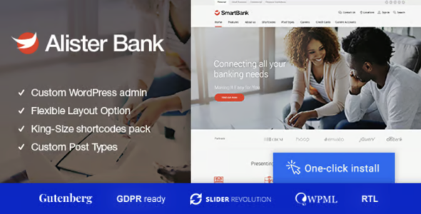 Alister Bank Credits & Banking Finance WordPress Theme