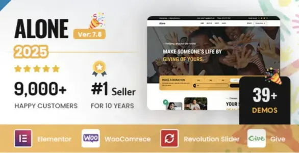 Alone Pro – Charity Multipurpose Non-profit WordPress Theme