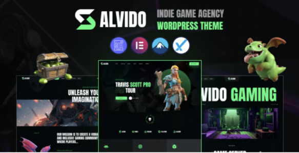Alvido Indie Game Agency WordPress Theme