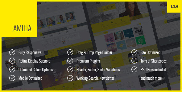 Amilia - Multipurpose One & Multi Page WP Theme 1 Amilia WordPress Theme