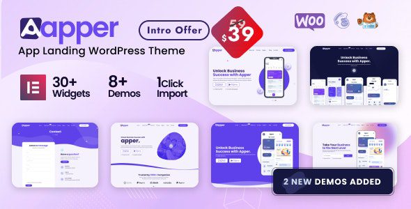 Apper - App Landing Page WordPress Theme 1 Apper App Landing WordPress Theme