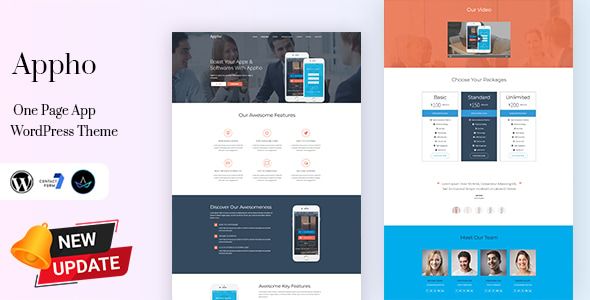 Appho - App & Software Landing Page WordPress Theme 1 Appho One Page App WordPress Theme