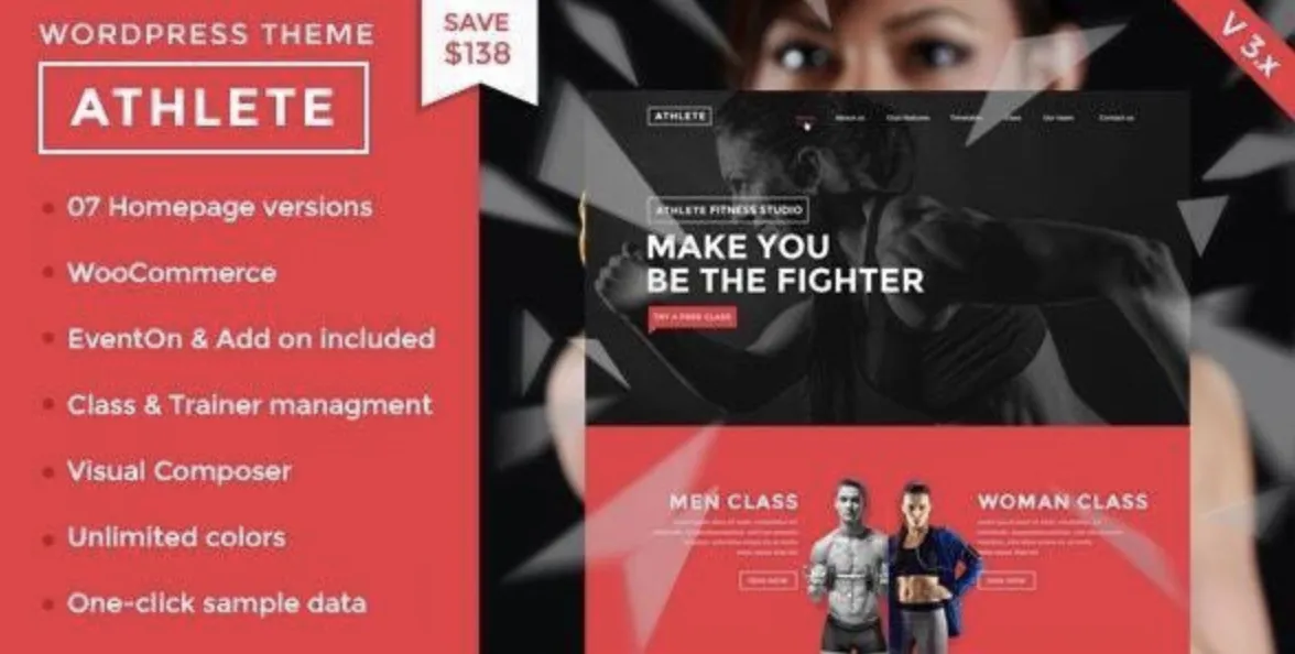 Athlete Fitness Pro – Gym and Sport WordPress Theme 1 Athlete Fitness Pro WordPress Theme