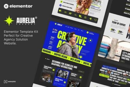 Aurelia – Creative Agency Elementor Template Kit for Elementor WordPress Plugin