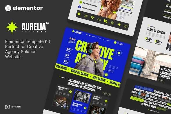 Aurelia – Creative Agency Elementor Template Kit 1 Aurelia – Creative Agency Elementor Template Kit for Elementor WordPress Plugin