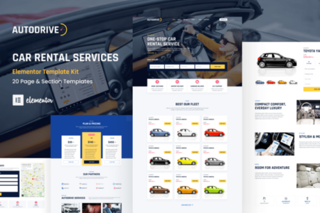 Autodrive Car Rental & Dealer Elementor Template Kit