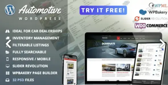 Automotive Pro Car Dealership Business WordPress Theme