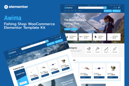 Awima Fishing Shop WooCommerce Elementor Template Kit