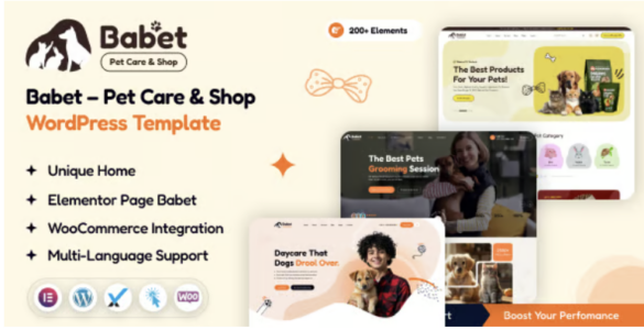 Babet - Pet Care & Shop WordPress Template