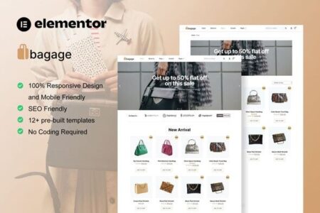 Bagage Woocommerce Bag Store Elementor Pro Template Kit