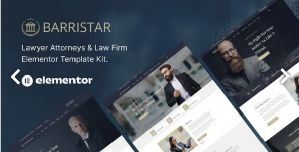 Barristar Lawyer Attorney and Law Firm Template Kit for Elementor WordPress Plugin