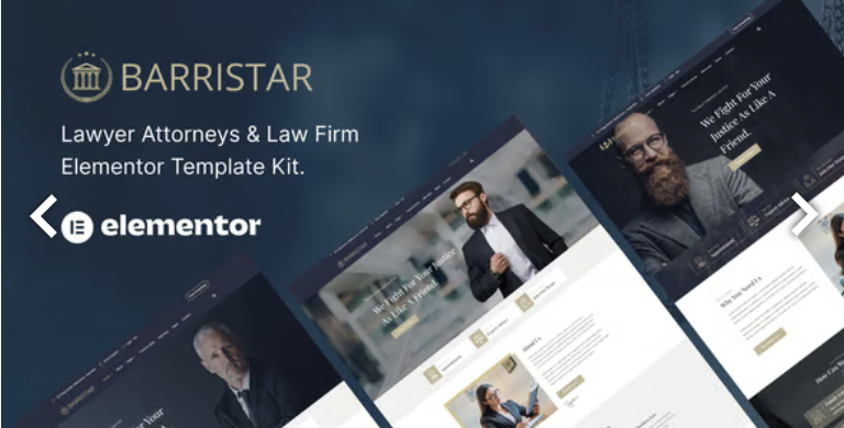 Barristar - Lawyer Attorney and Law Firm Template Kit 1 Barristar Lawyer Attorney and Law Firm Template Kit for Elementor WordPress Plugin