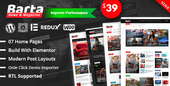 Barta - News & Magazine WordPress Theme 1 Barta - News & Magazine WordPress Theme