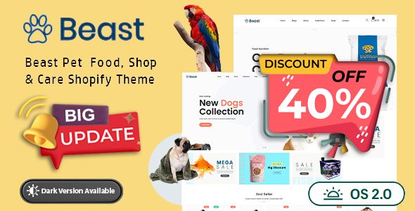 Beast Pet Care & Pet Shop Shopify Theme OS 2.0
