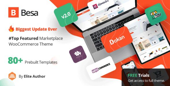 Besa - Elementor Marketplace WooCommerce Theme 1 Besa WordPress Theme
