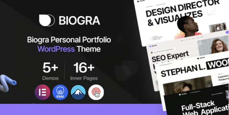 Biogra - Personal Portfolio WordPress Theme 1 Biogra - Personal Portfolio WordPress Theme