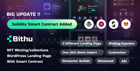 Bithu – NFT Minting/Collection WordPress Theme 1 Bithu NFT Minting/Collection WordPress Theme