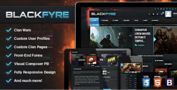 Blackfyre Create Your Own Gaming Community WordPress Theme