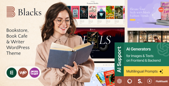 Blacks - Book Store, Book Cafe & Writer WordPress Theme 1 Blacks Book Store, Book Cafe & Writer WordPress Theme