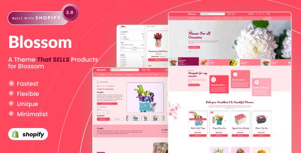 Blossom Flower Shop and Florist Shopify 2.0 Theme