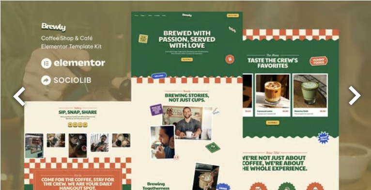 Brewly - Coffee Shop & Cafe Elementor Template Kit 1 Brewly Coffee Shop & Cafe Elementor Template Kit