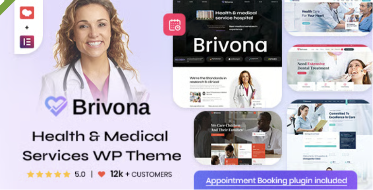 Brivona - Clinical Websites WordPress Theme with Appointments Booking 1 Brivona Health & Medical Services WordPress Theme
