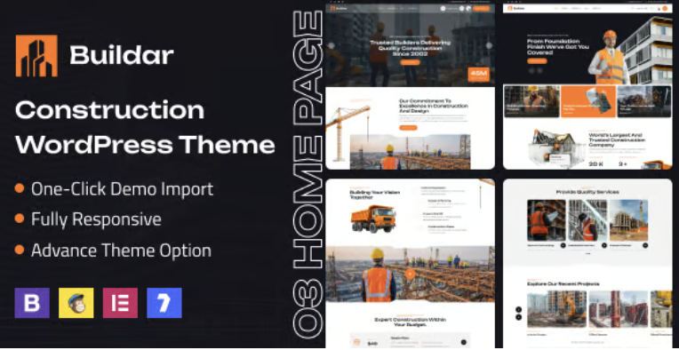 Buildar - Construction WordPress Theme 1 Buildar Construction WordPress Theme