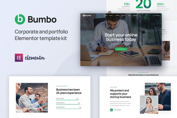 Bumbo – Business & Startup Portfolio Elementor Template Kit 1 Bumbo Business & Startup Portfolio WordPress Template Kit