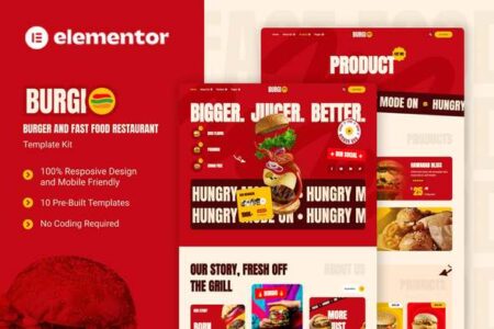 Burgio - Burger & Fast Food Restaurant Elementor Template Kit