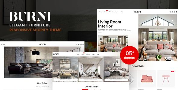 Burni - Elegant Furniture Shop For Shopify 1 Burni Elegant Furniture Shop WordPress Theme