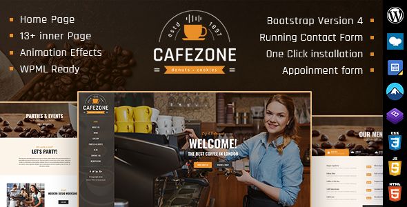 CafeZone - Coffee Restaurant WordPress Theme 1 Cafe Zone - Coffee Restaurant WordPress Theme