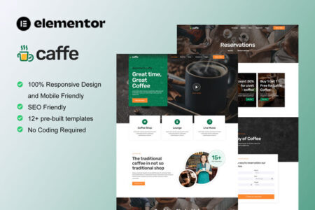 Caffe Coffee Shop & Cafe Elementor Template Kit