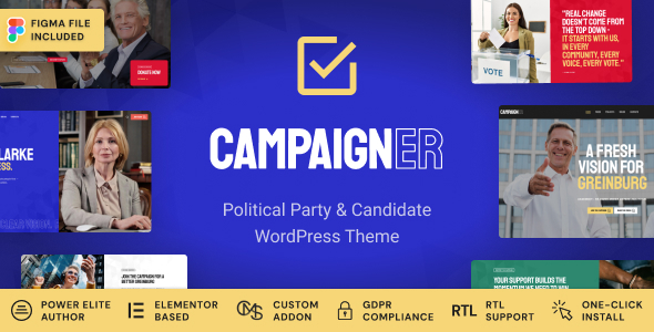 Campaigner - Political Candidate & Election WordPress Theme 1 Campaigner Political Party & Candidate WordPress Theme