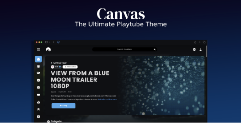 Canvas The Ultimate Playtube Theme WordPress Theme