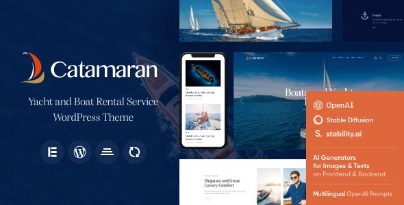 Catamaran - Yacht & Boat Rental Theme 1 Catamaran Yacht and Boat Rental Service WordPress Theme