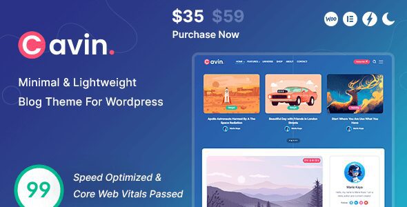 Cavin | Minimal & Lightweight WordPress Blog Theme 1 Cavin Minimal & Lightweight WordPress Blog Theme